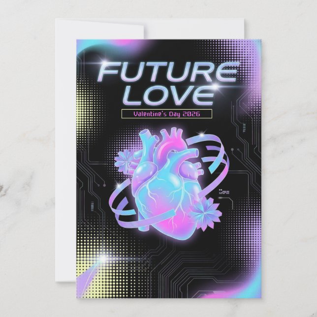 Cosmic Romance Digital Love Valentine's Card Julkort (Framsida)