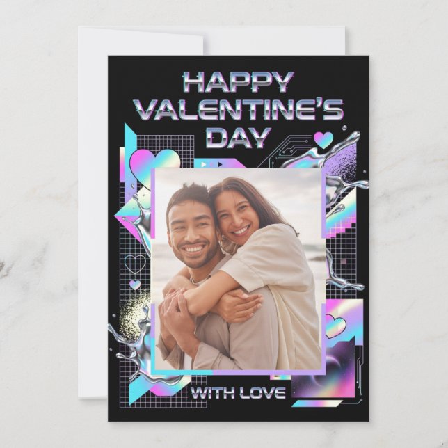 Cosmic Romance Digital Love Valentine's Card Julkort (Framsida)