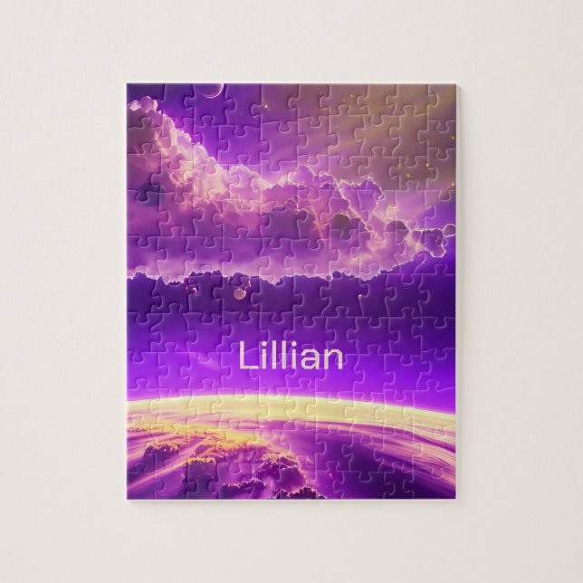 Cosmic Rosa Lila Magic Roligt Rymden Pussel (Vertikal)