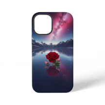Cosmic Rose: Galaxy Reflection on Serene Lake