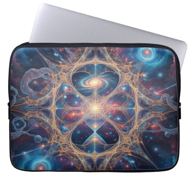 Cosmic Sacred Geometry Galaxy Mandala Art Laptop Fodral (Framsidan)