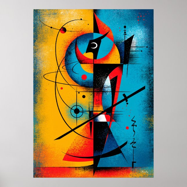 Cosmic Samurai – Modern Abstract Geometric Wall Poster (Framsidan)