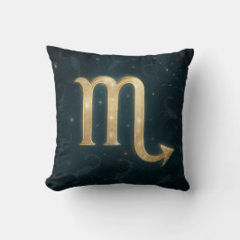 Cosmic Scorpio Zodiac med Celestial Silhouettes Kudde