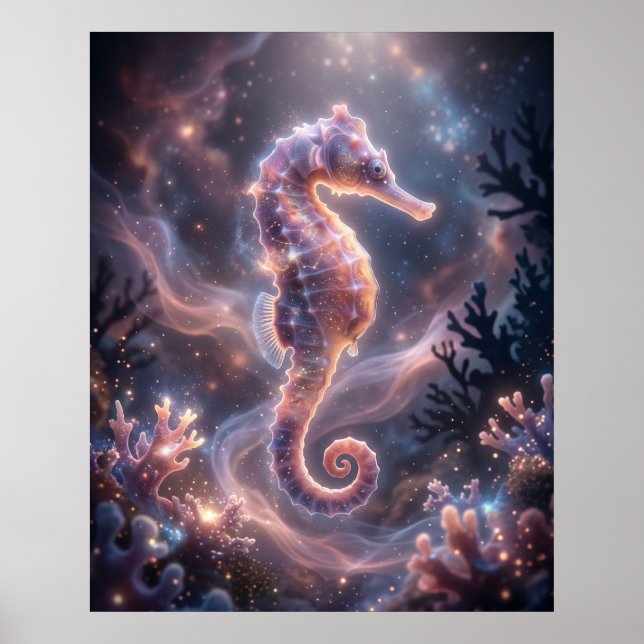 Cosmic Seahorse Nebula Reef Poster (Framsidan)