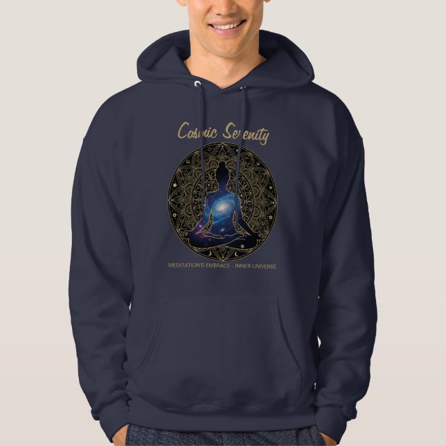 Cosmic Serenity Meditation – Galaxy Mandala  Hoodie (Framsida)