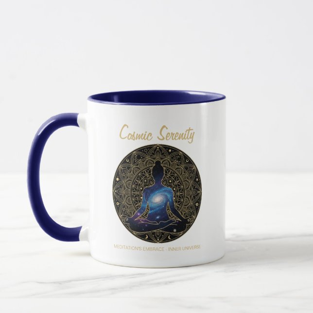 Cosmic Serenity Meditation – Galaxy Mandala  Mugg (Vänster)