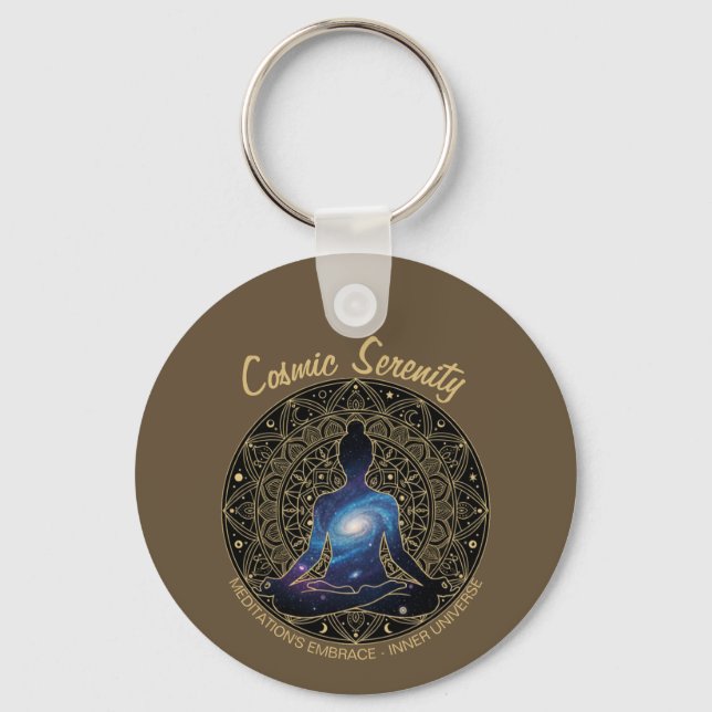 Cosmic Serenity Meditation – Galaxy Mandala  Nyckelring (Framsida)