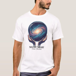 Cosmic Silent Night Galaxy Snow Globe T Shirt