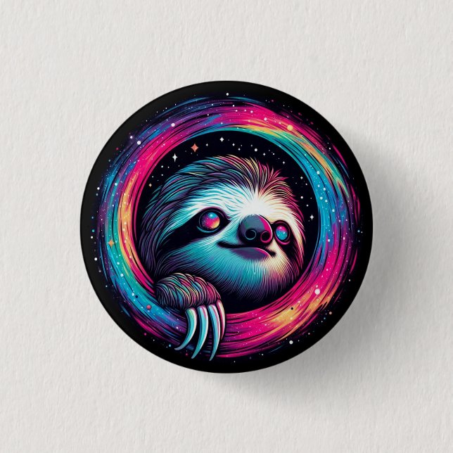 Cosmic Sloth Galaxy Art Knapp (Framsida)