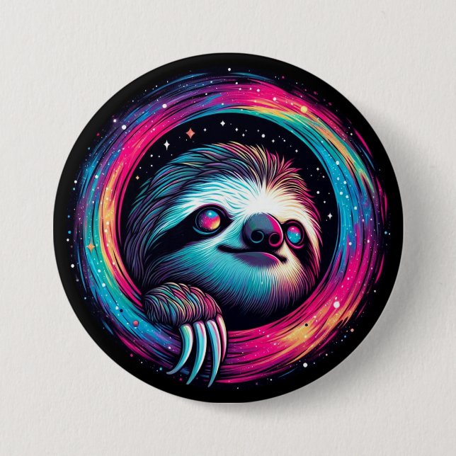 Cosmic Sloth Galaxy Art Knapp (Framsida)
