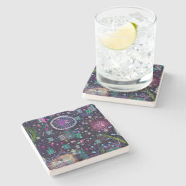 Cosmic Snow Storm: Abstract Maximalism Art Stenunderlägg