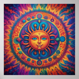 Cosmic Sol: A Psychedelic Tapestry Poster