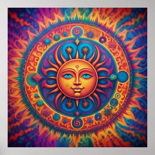 Cosmic Sol: A Psychedelic Tapestry Poster (Framsidan)