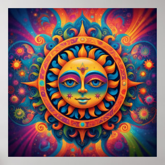 Cosmic Sol: A Psychedelic Tapestry Poster