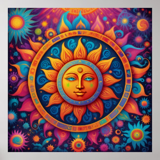 Cosmic Sol: A Psychedelic Tapestry Poster