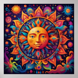 Cosmic Sol: A Psychedelic Tapestry Poster