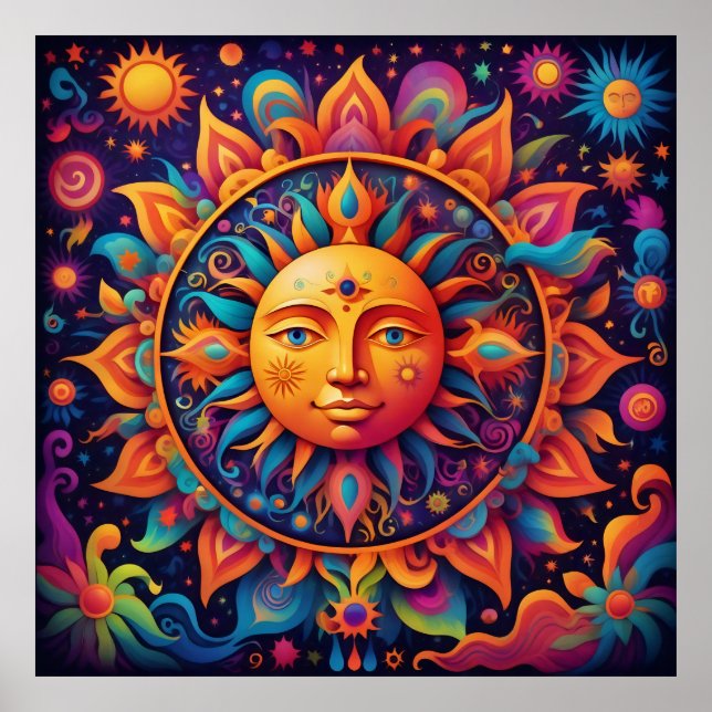 Cosmic Sol: A Psychedelic Tapestry Poster (Framsidan)