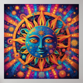 Cosmic Sol: A Psychedelic Tapestry Poster