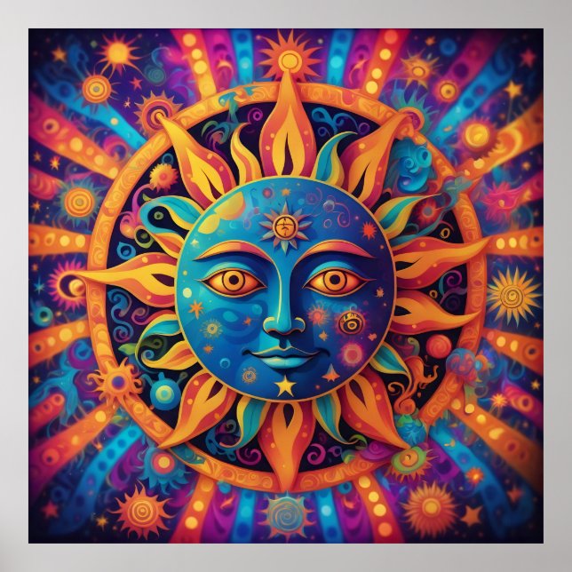 Cosmic Sol: A Psychedelic Tapestry Poster (Framsidan)