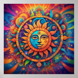 Cosmic Sol: A Psychedelic Tapestry Poster