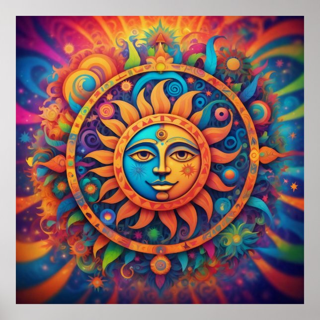 Cosmic Sol: A Psychedelic Tapestry Poster (Framsidan)
