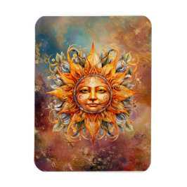 Cosmic Sol Ansikte Digital Art Magnet