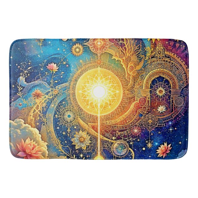 Cosmic Sol Mandala Art Badrumsmatta (Framsidan)