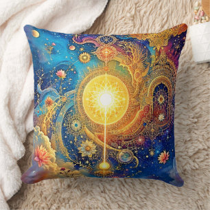 Cosmic Sol Mandala Art Kudde