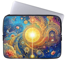 Cosmic Sol Mandala Art Laptop Fodral