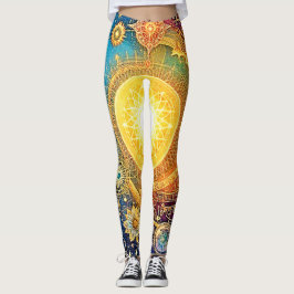 Cosmic Sol Mandala Art Leggings