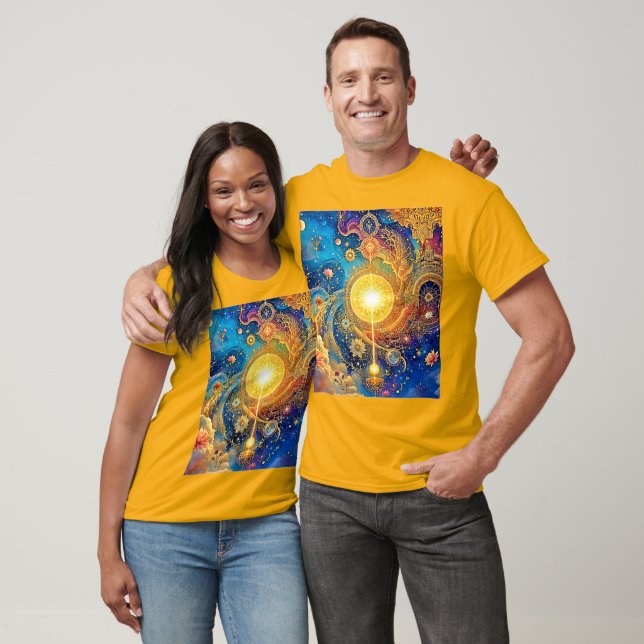 Cosmic Sol Mandala Art T Shirt (Unisex)