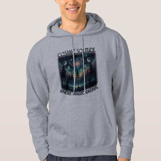 Cosmic Solitude Galaxy Forest • Moon Phases Hoodie (Framsida)