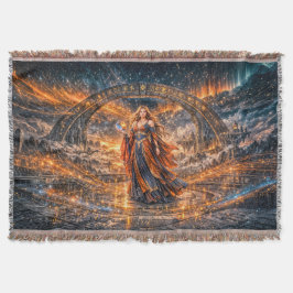 Cosmic Sorceress – Fantasy Throw Blanket Filt