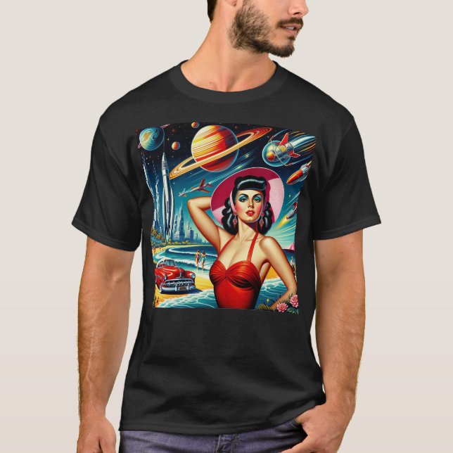 Cosmic Space Illustration T Shirt (Framsida)