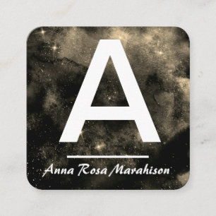 *~* Cosmic Space INITIAL Celestial QR LOGOTYP PHOT Fyrkantigt Visitkort