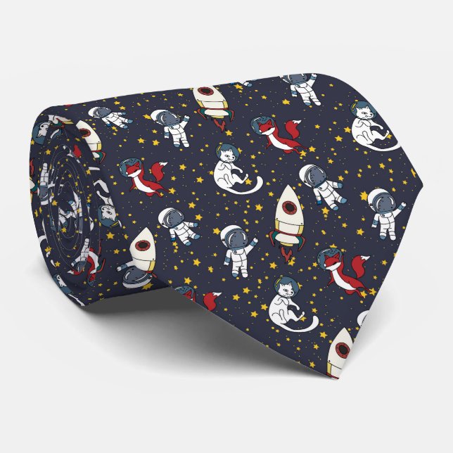 Cosmic space man fox cat stars pattern slips (Rullad)