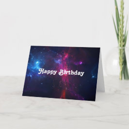 Cosmic Space Stars och Nebula Grattis på födelseda Kort