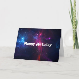 Cosmic Space Stars och Nebula Grattis på födelseda Kort