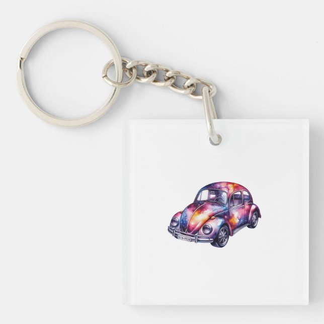 Cosmic Space Volkswagen Beetle Watercolor Illustra (Framsidan)