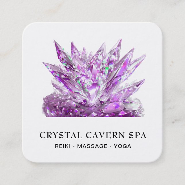 *~* Cosmic Sparkling Magic Magenta Crystal QR Fyrkantigt Visitkort (Framsida)