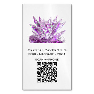 *~* Cosmic Sparkling Magic Magenta QR Crystal Magnetiska Visitkort