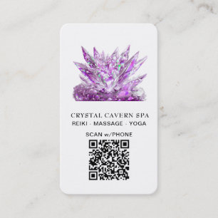 *~* Cosmic Sparkling Magic Magenta QR Crystal Visitkort