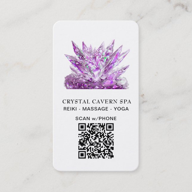 *~* Cosmic Sparkling Magic Magenta QR Crystal Visitkort (Framsida)