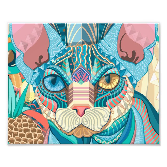 Cosmic Sphynx Cat Fototryck (Framsidan)