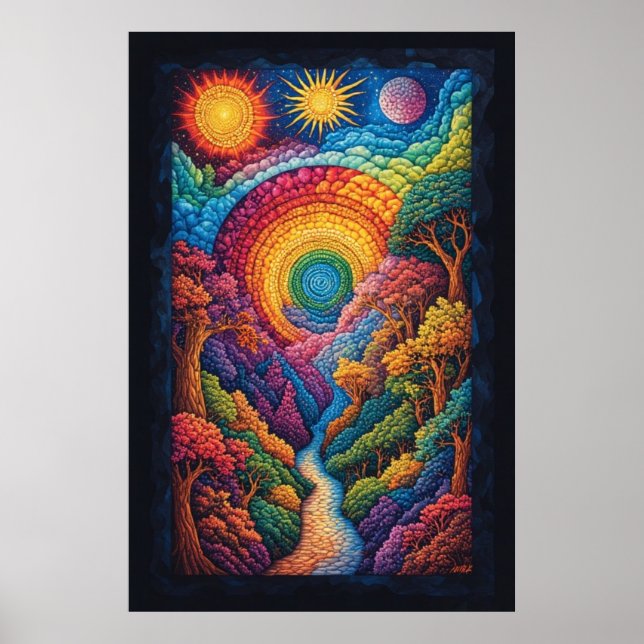 Cosmic Spiral Journey: A Psychedelic Vision Poster (Framsidan)
