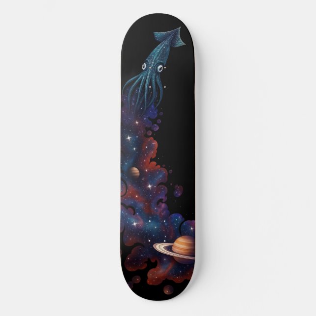 Cosmic Squid Space Odyssey Mini Skateboard Bräda 18,5 Cm (Framsida)