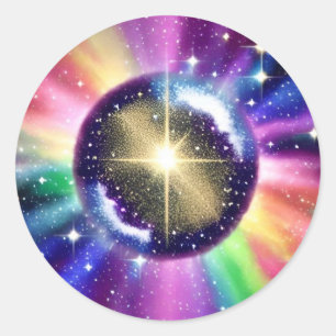 Cosmic Starburst Sphere Runt Klistermärke