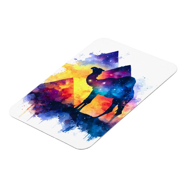 Cosmic Starry Night Egyptian Camel Ligcape Magnet (Vänstra Sidan)