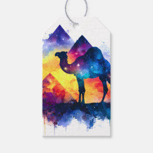 Cosmic Starry Night Egyptian Camel Ligcape Presentetikett