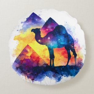 Cosmic Starry Night Egyptian Camel Ligcape Rund Kudde